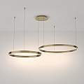 Lampadario A Sospensione Moderno Rim Alluminio Ottone 2 Led 88W MOD058PL-L74BS4K