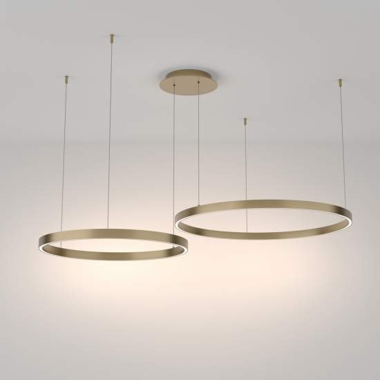 Lampadario A Sospensione Moderno Rim Alluminio Ottone 2 Led 88W MOD058PL-L74BS4K