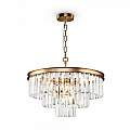 Lampadario Contemporaneo Revero Metallo Ottone 7 Luci Diffusori Vetro MOD085PL-07BS