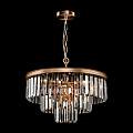Lampadario Contemporaneo Revero Metallo Ottone 7 Luci Diffusori Vetro MOD085PL-07BS