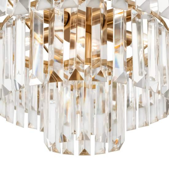 Lampadario Contemporaneo Revero Metallo Ottone 7 Luci Diffusori Vetro MOD085PL-07BS
