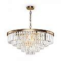 Lampadario Contemporaneo Revero Metallo Ottone 12 Luci Diffusori Vetro MOD085PL-12BS