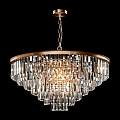 Lampadario Contemporaneo Revero Metallo Ottone 16 Luci Diffusori Vetro MOD085PL-16BS