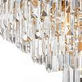 Lampadario Contemporaneo Revero Metallo Ottone 16 Luci Diffusori Vetro MOD085PL-16BS