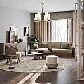 Lampadario Contermporaneo Fortano 6 Luci Metallo Ottone Diffusori Vetro Bianchi MOD089PL-06BS