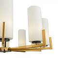 Lampadario Contermporaneo Fortano 10 Luci Metallo Ottone Diffusori Vetro Bianchi MOD089PL-10BS