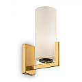 Applique Contermporanea Fortano 1 Luce Metallo Ottone Diffusore Vetro Bianco MOD089WL-01BS