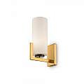 Applique Contermporanea Fortano 1 Luce Metallo Ottone Diffusore Vetro Bianco MOD089WL-01BS