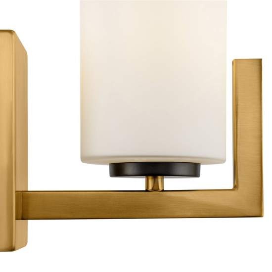 Applique Contermporanea Fortano 1 Luce Metallo Ottone Diffusore Vetro Bianco MOD089WL-01BS