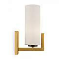 Applique Contermporanea Fortano 1 Luce Metallo Ottone Diffusore Vetro Bianco MOD089WL-01BS