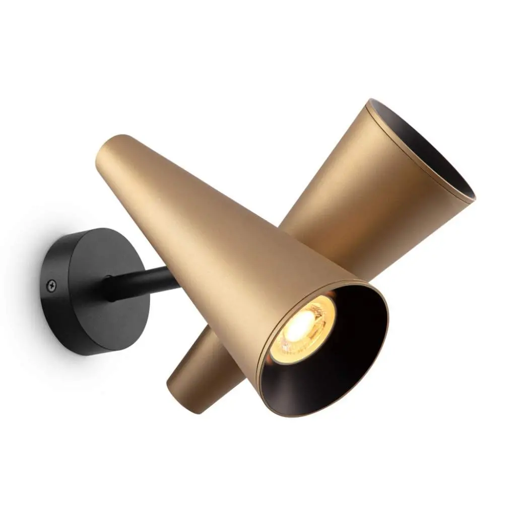 Applique Da Parete Moderna Metallo Ottone Alluminio 2 Luci Gu10 50w Giro | Maisons Du Monde