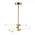 Lampadario A Sospensione Moderno Axis Alluminio Oro Acrilico 3 Luci Led 28W MOD106PL-L28G3K
