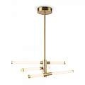 Lampadario A Sospensione Moderno Axis Alluminio Oro Acrilico 3 Luci Led 28W MOD106PL-L28G3K