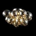 Plafoniera Contemporanea Baldo Metallo Nichel 4 Luci Diffusori Cognac MOD112-04-G