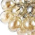 Lampadario Contemporaneo Baldo Metallo Nichel 8 Luci Diffusori Cognac MOD112-08-G
