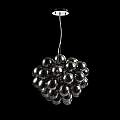 Lampadario Contemporaneo Baldo Metallo Nichel 8 Luci Diffusori Fume MOD112-08-N