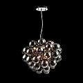 Lampadario Contemporaneo Baldo Metallo Nichel 8 Luci Diffusori Fume MOD112-08-N