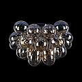 Plafoniera Contemporanea Baldo Metallo Nichel 8 Luci Diffusori Cognac MOD112CL-08G
