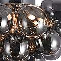 Plafoniera Contemporanea Baldo Metallo Nichel 8 Luci Diffusori Fumè MOD112CL-08N