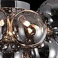 Plafoniera Contemporanea Baldo Metallo Nichel 8 Luci Diffusori Fumè MOD112CL-08N