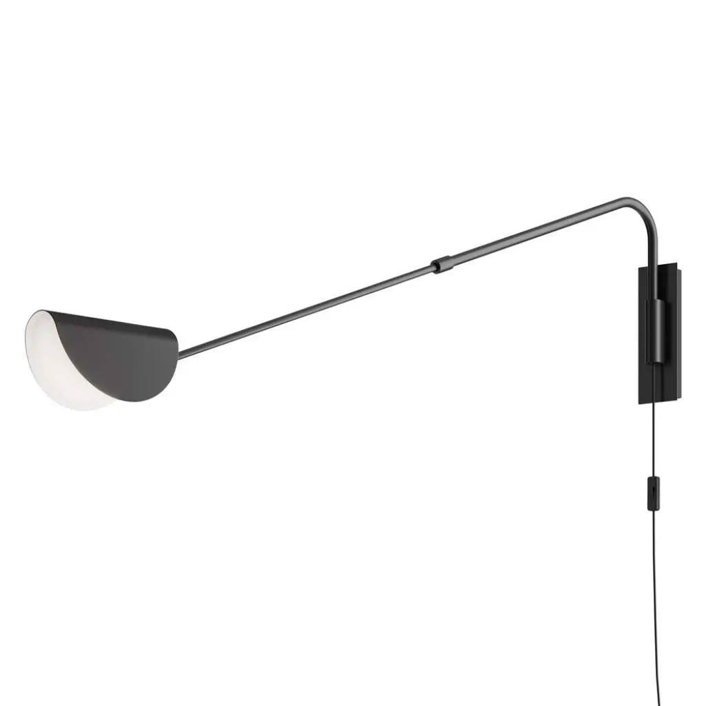 Applique Da Parete LED Moderno Nero E Oro, Con Sfera Opalina – Luce Diffusa Per Camera, Soggiorno, Corridoio