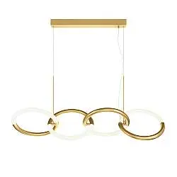 Lampadario A Sospensione Moderno Node Metallo Oro 4 Luci Led 40W