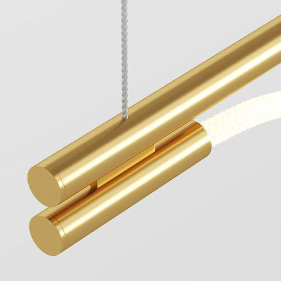 Lampadario A Sospensione Moderno Tau Alluminio Oro Luce Led 21W MOD166PL-L20G3K