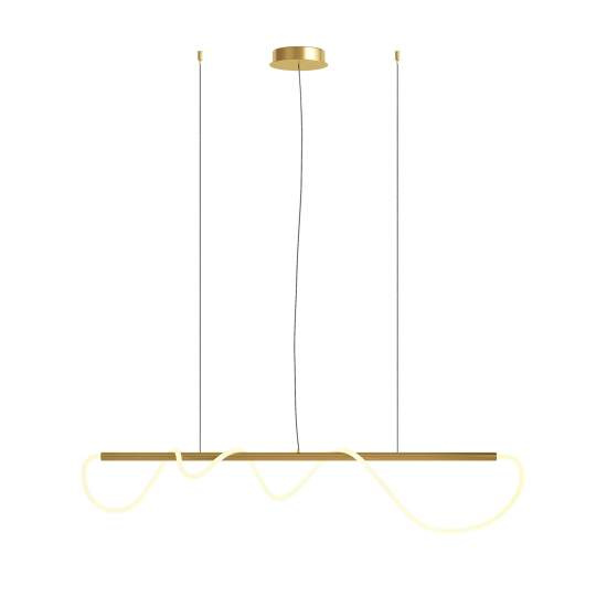 Lampadario A Sospensione Moderno Tau Alluminio Oro 1 Luce Led 30W MOD166PL-L30G3K