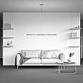 Lampadario A Sospensione Moderno Tau Alluminio Oro 1 Luce Led 30W MOD166PL-L30G3K