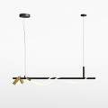 Lampadario A Sospensione Moderno Tau Alluminio Nero Luce Led 30W MOD166PL-L30GB3K