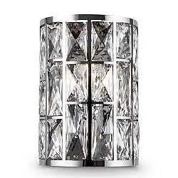 Applique Da Parete Moderno Gelid Metallo Cromo Cristallo 1 Luce E27 60W