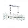 Lampadario Contemporaneo Cerezo Metallo Cromo 8 Luci Diffusori Vetro E Metallo MOD201PL-08N