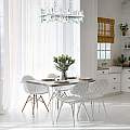 Lampadario Contemporaneo Cerezo Metallo Cromo 8 Luci Diffusori Vetro E Metallo MOD201PL-08N