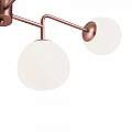 Lampadario Sospensione Erich In Metallo Oro Rosa 8 Luci E Diffusori Bianchi MOD221-PL-08-G