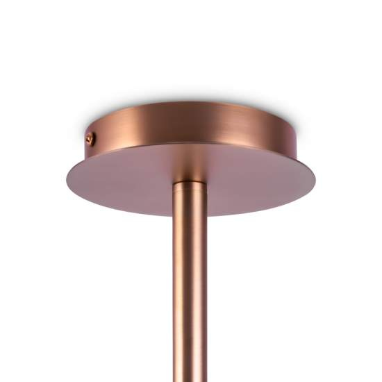 Lampadario Sospensione Erich In Metallo Oro Rosa 8 Luci E Diffusori Bianchi MOD221-PL-08-G