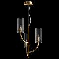 Lampadario Contemporaneo Arco Metallo Ottone 3 Luci Diffusori In Vetro MOD223PL-03BS