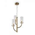 Lampadario Contemporaneo Arco Metallo Ottone 3 Luci Diffusori In Vetro MOD223PL-03BS