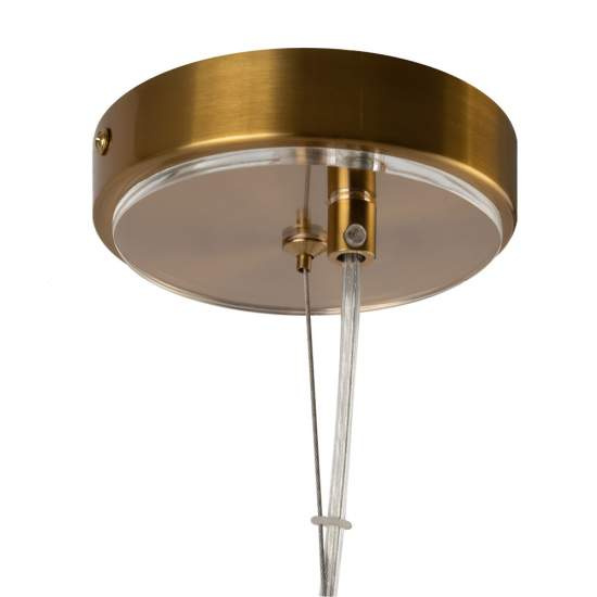 Lampadario Contemporaneo Arco Metallo Ottone 3 Luci Diffusori In Vetro MOD223PL-03BS