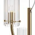 Lampadario Contemporaneo Arco Metallo Ottone 3 Luci Diffusori In Vetro MOD223PL-03BS