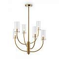 Lampadario Contemporaneo Arco Metallo Ottone 6 Luci Diffusori In Vetro MOD223PL-06BS