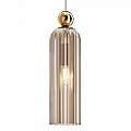 Sospensione Contemporanea Antic Metallo Oro 1 Luci Diffusore In Vetro Cognac MOD302PL-01CG