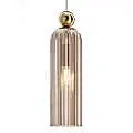 Sospensione Contemporanea Antic Metallo Oro 1 Luci Diffusore In Vetro Cognac MOD302PL-01CG