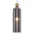 Sospensione Contemporanea Antic Metallo Oro 1 Luci Diffusore In Vetro Grigio MOD302PL-01GR