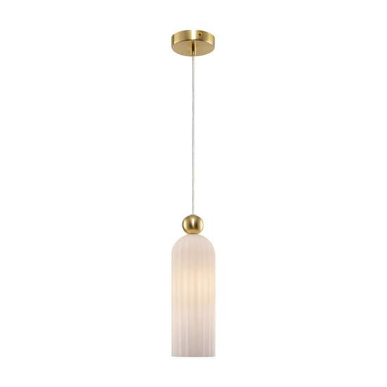 Sospensione Contemporanea Antic Metallo Oro 1 Luci Diffusore In Vetro Bianco MOD302PL-01W