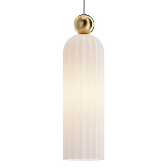 Sospensione Contemporanea Antic Metallo Oro 1 Luci Diffusore In Vetro Bianco MOD302PL-01W