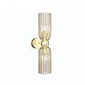Applique Contemporanea Antic Metallo Oro 2 Luci Diffusore In Vetro Colore Cognac MOD302WL-02CG