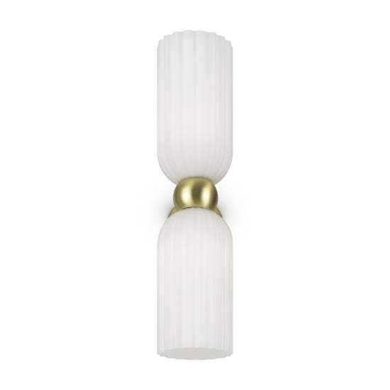 Applique Contemporanea Antic Metallo Oro 2 Luci Diffusore In Vetro MOD302WL-02W