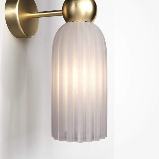 Applique Contemporanea Antic Metallo Oro 2 Luci Diffusore In Vetro MOD302WL-02W