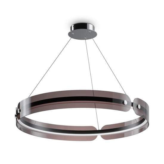 Lampadario A Sospensione Moderno Interstellar Metallo Grigio Luce Led 41W MOD309PL-L40GR4K