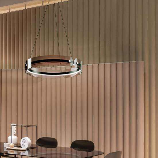 Lampadario A Sospensione Moderno Interstellar Metallo Grigio Luce Led 41W MOD309PL-L40GR4K